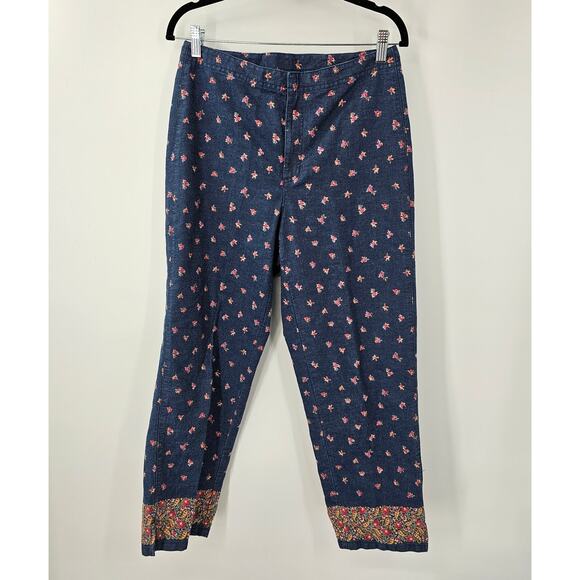 LIZ CLAIBORNE Denim Floral Jeans Pants Womens Size 10 - Picture 1 of 3